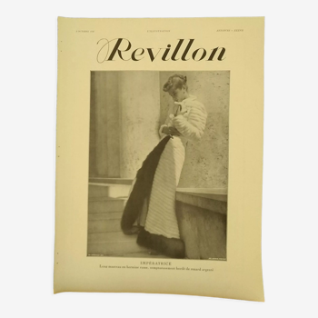 Publicité papier mode femme manteau   création Revillon  revue 1938