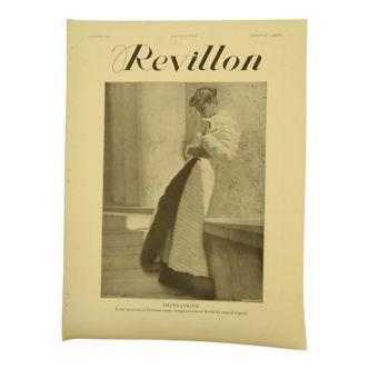 Publicité papier mode femme manteau   création Revillon  revue 1938