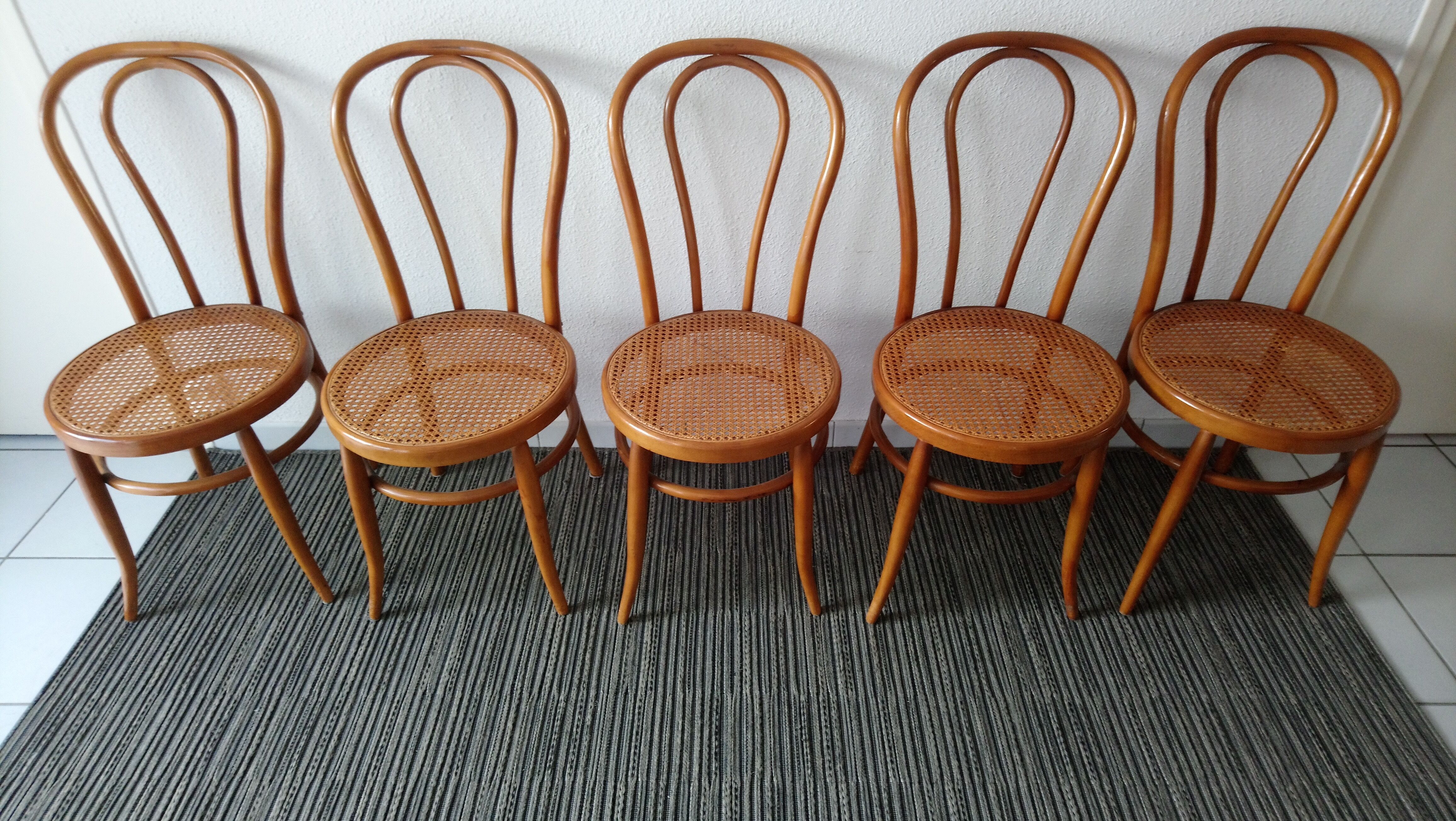 Suite of 5 chairs bistro 70's