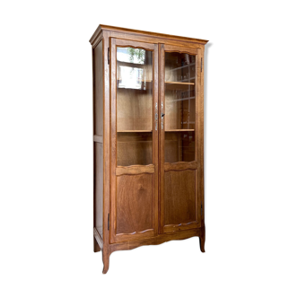 Cupboard, showcase 2 doors in dark wood