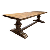 Grande table de type monastère en sapin vieilli