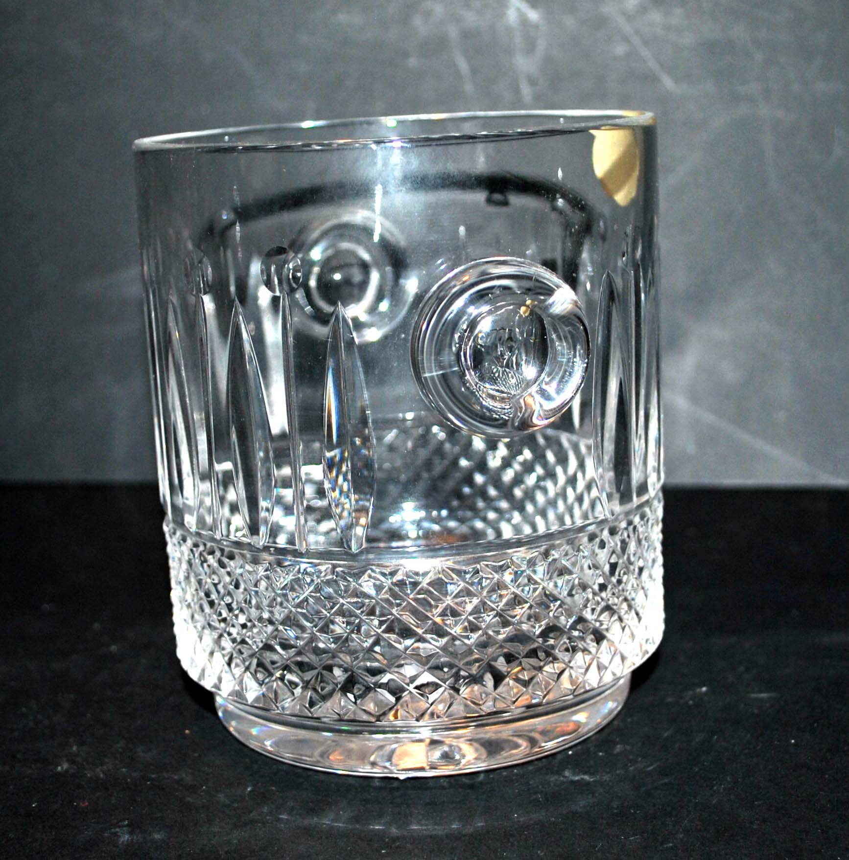 Vintage crystal moulded and cut ice bucket