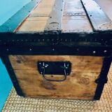 Cargo trunk or seat. Wood and metal, France circa 1900.
