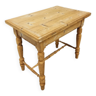Antique pine table, folding and rotating