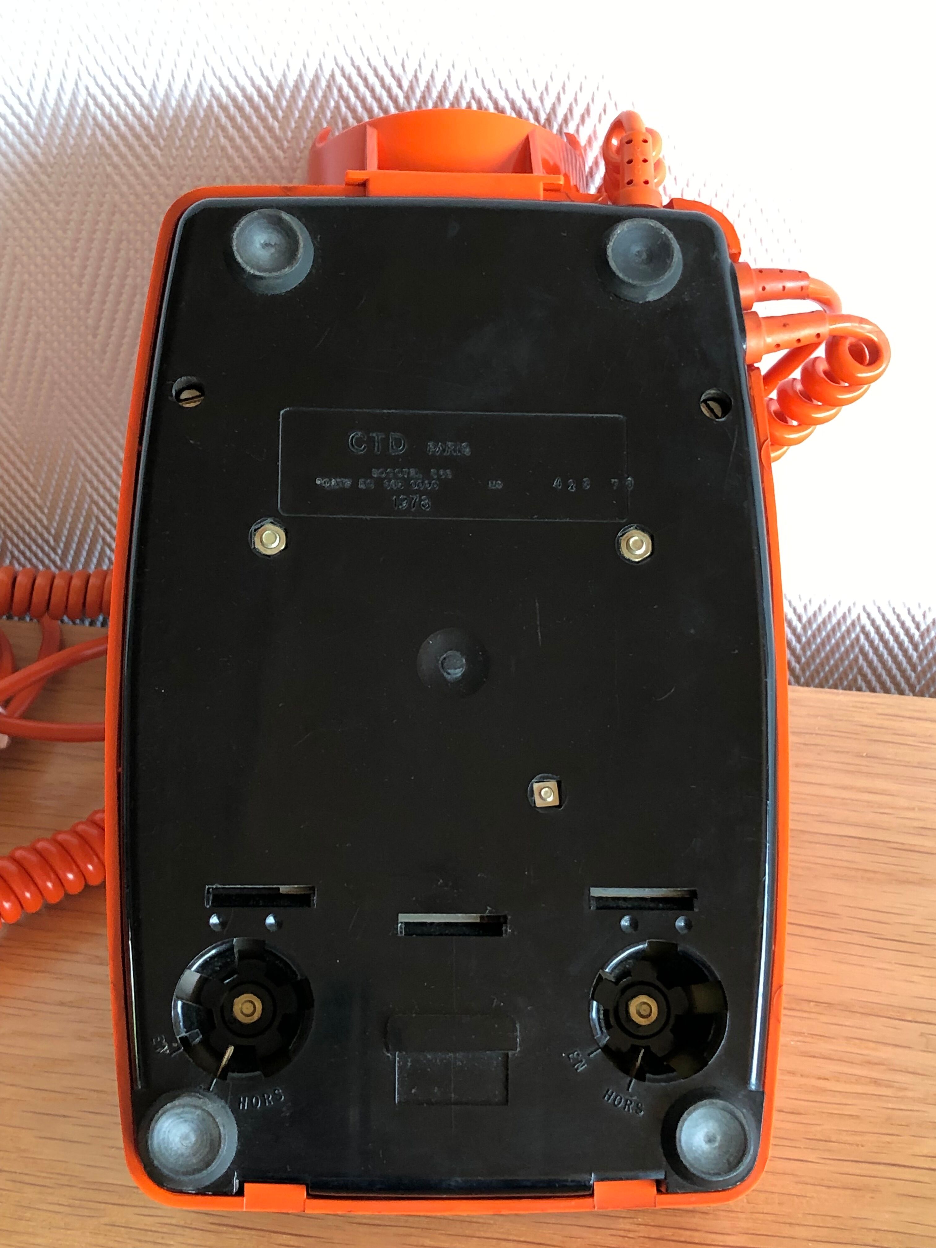 Vintage Orange Socotel dial phone, 1978