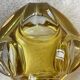Vintage two-tone yellow glass ashtray