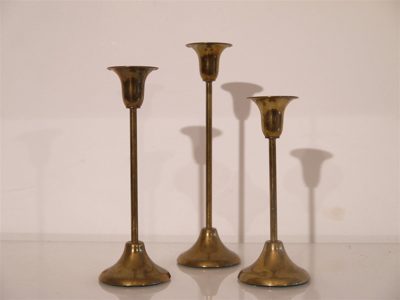 Scandinavian vintage brass candlesticks 1970