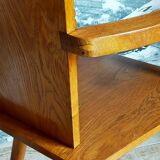 Art-popular armchair 50s in solid wood