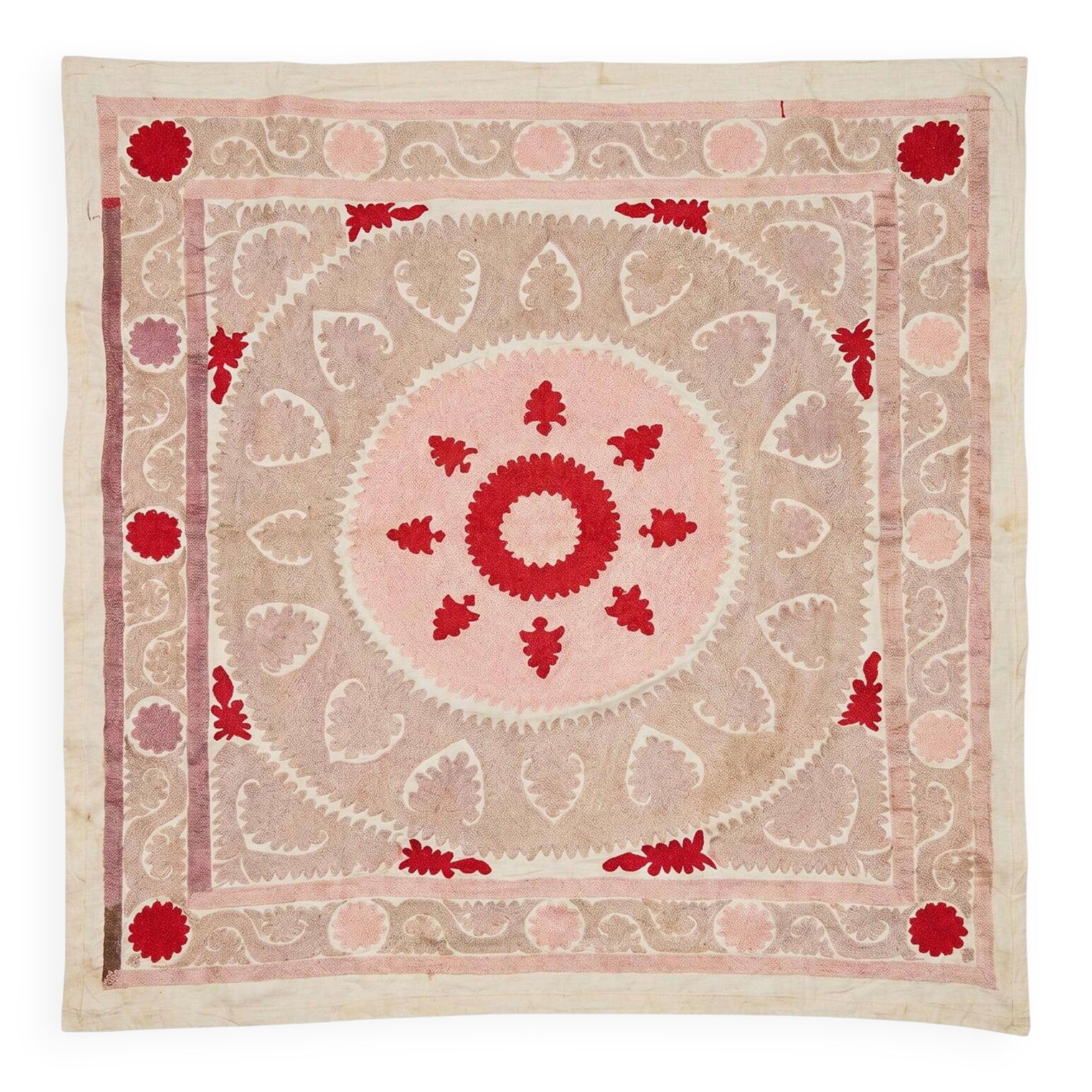 Vintage hand-embroidered tablecloth 145x157 cm