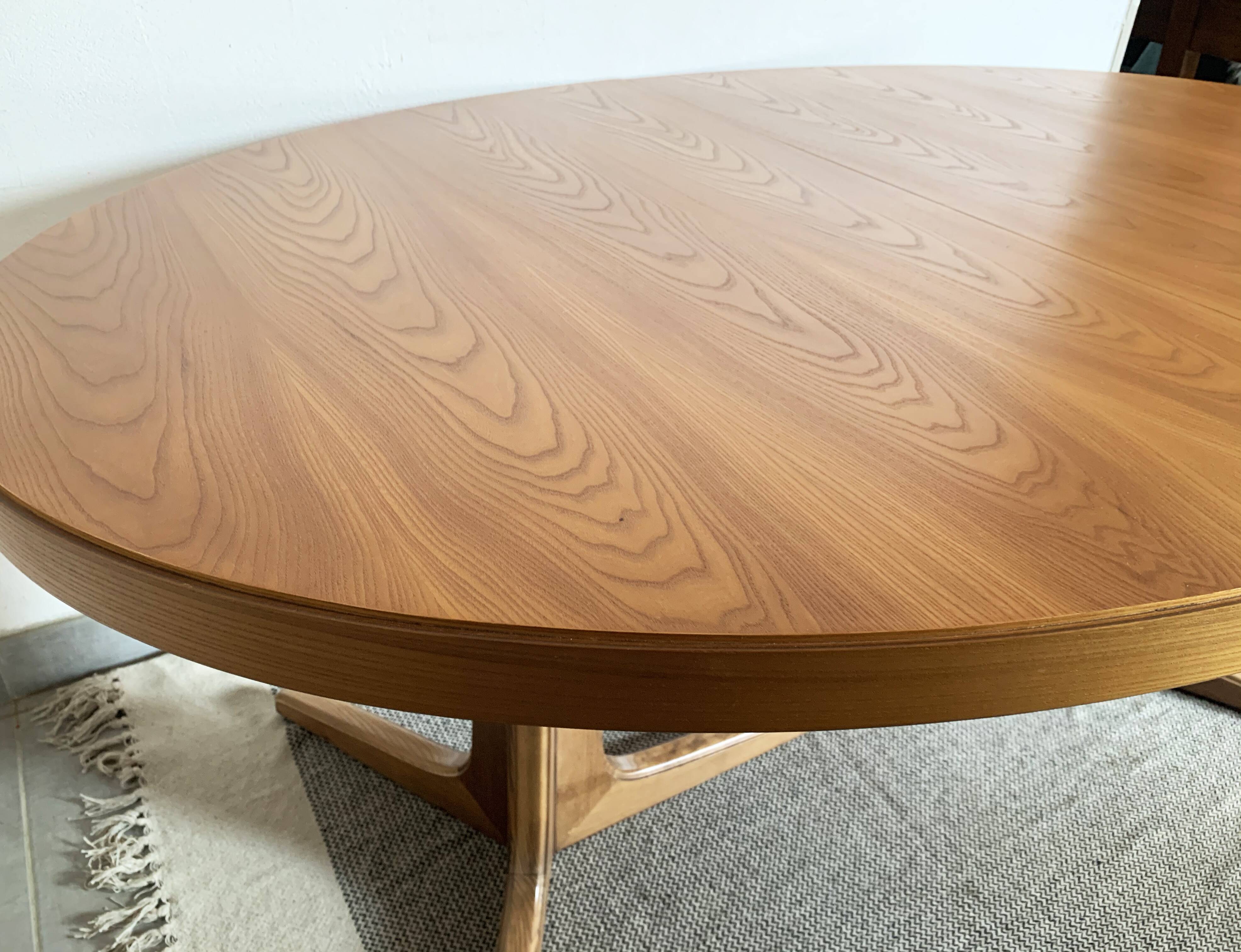 Baumann vintage 1970 oval table, stamped NF
