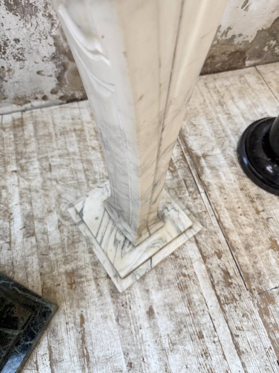Set of 4 marble columns or pedestals.