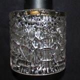 Vintage pendant light with 3 glass and chrome elements, 1960.