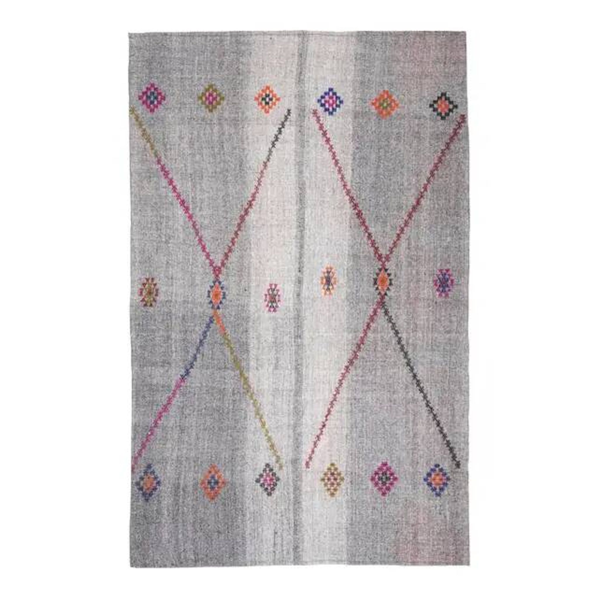 1970s Vintage Turkish Oushak Handmade Wool Cotton Gray Area Rug 200x316