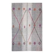 1970s Vintage Turkish Oushak Handmade Wool Cotton Gray Area Rug 200x316