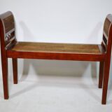 Empire wickerwork bench Antique style wickerwork walnut bench