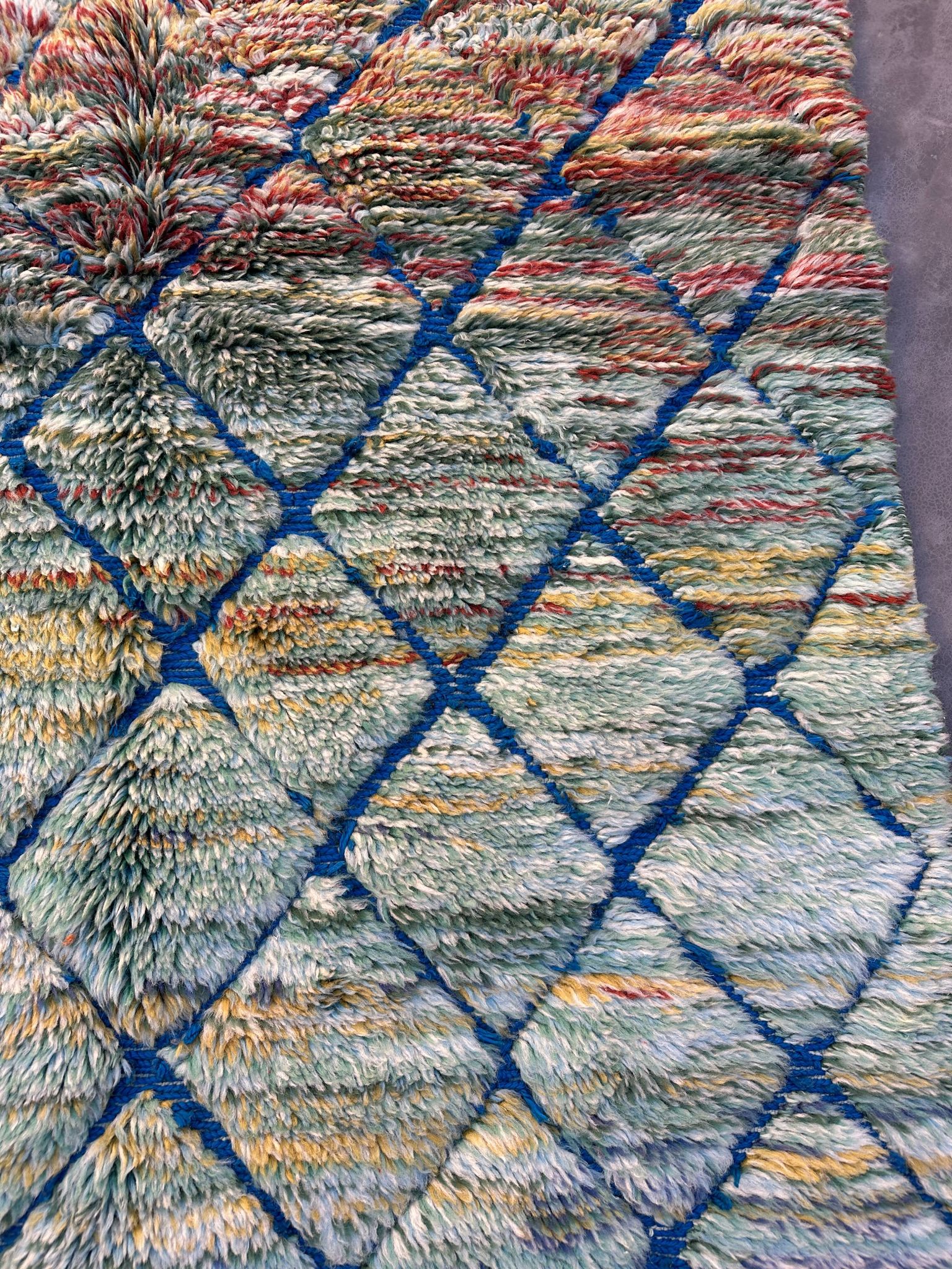 Tapis Marocain Beni M'Rirt blue - 128 x 174 cm