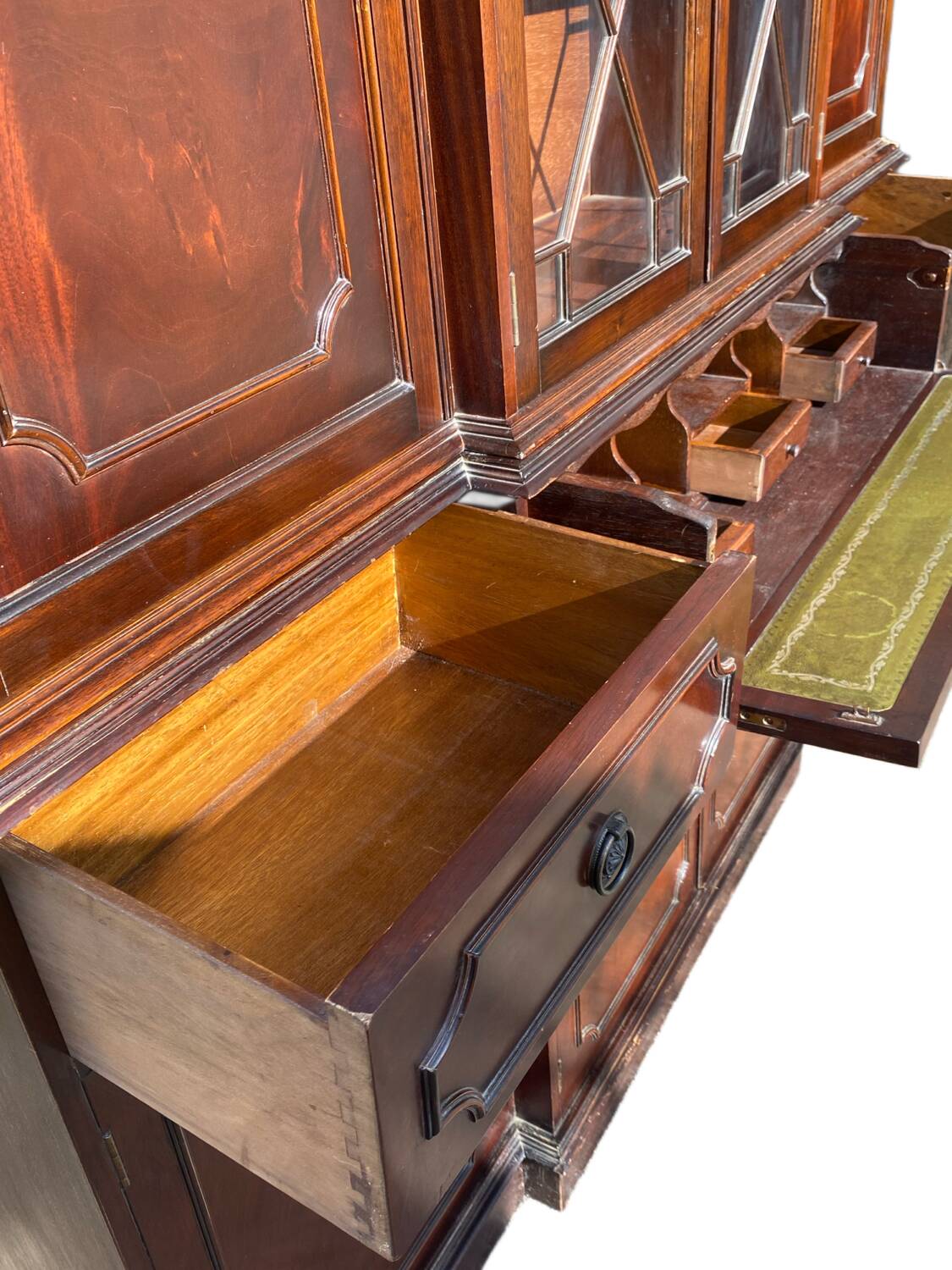 Victorian style mahogany secretary English library