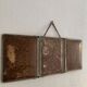 Mirror triptych barber imitation crocodile brown vintage 1930 - 27 x 66 cm