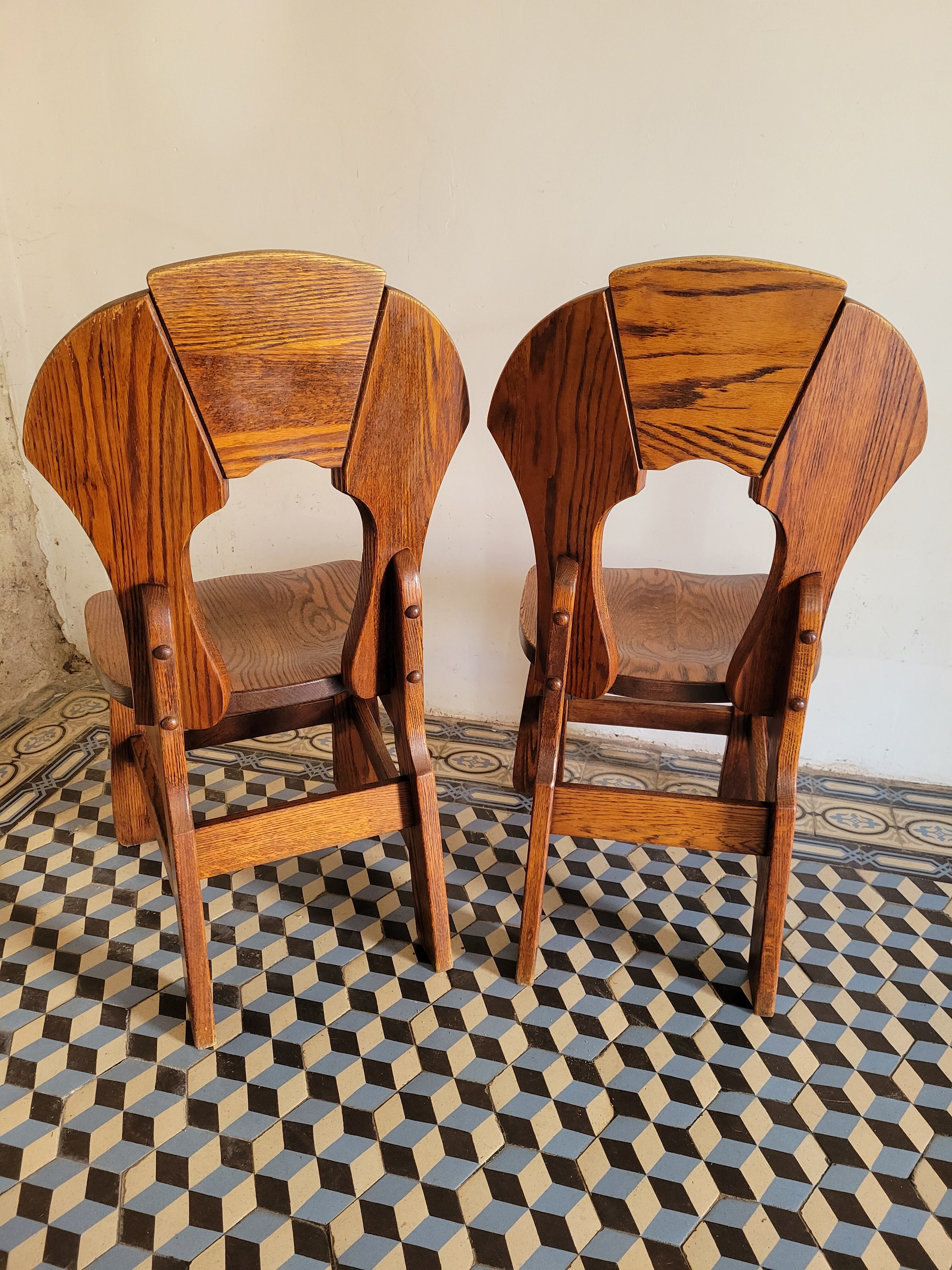 Pair of brutalist chairs