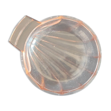 Pink glass soap dish
