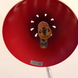 Lampe de bureau rouge vintage années 80 en métal avec bras articulé
