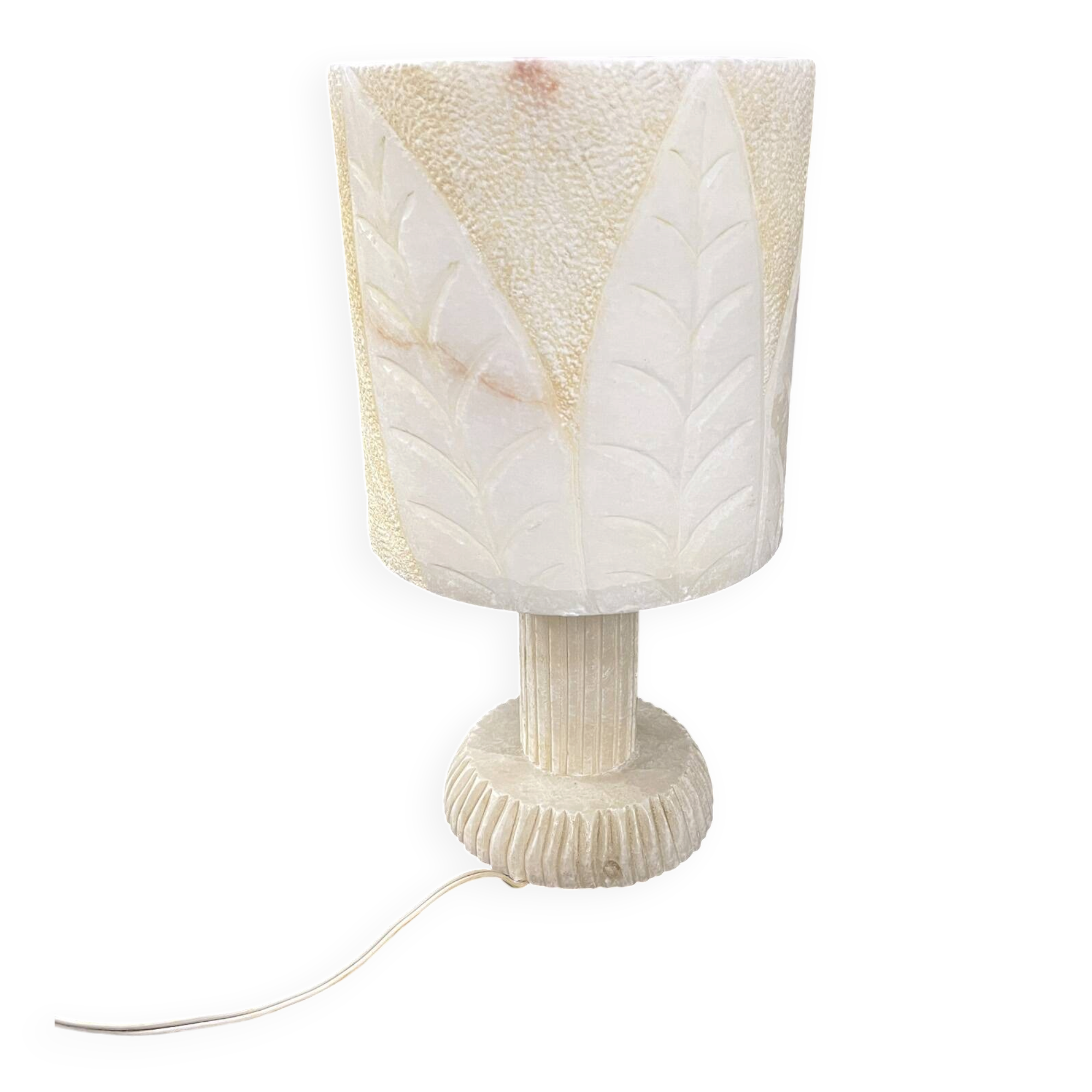 Italian brutalist lamp in alabaster from the 70s.