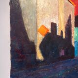Old painting, cityscape signed and dated 79