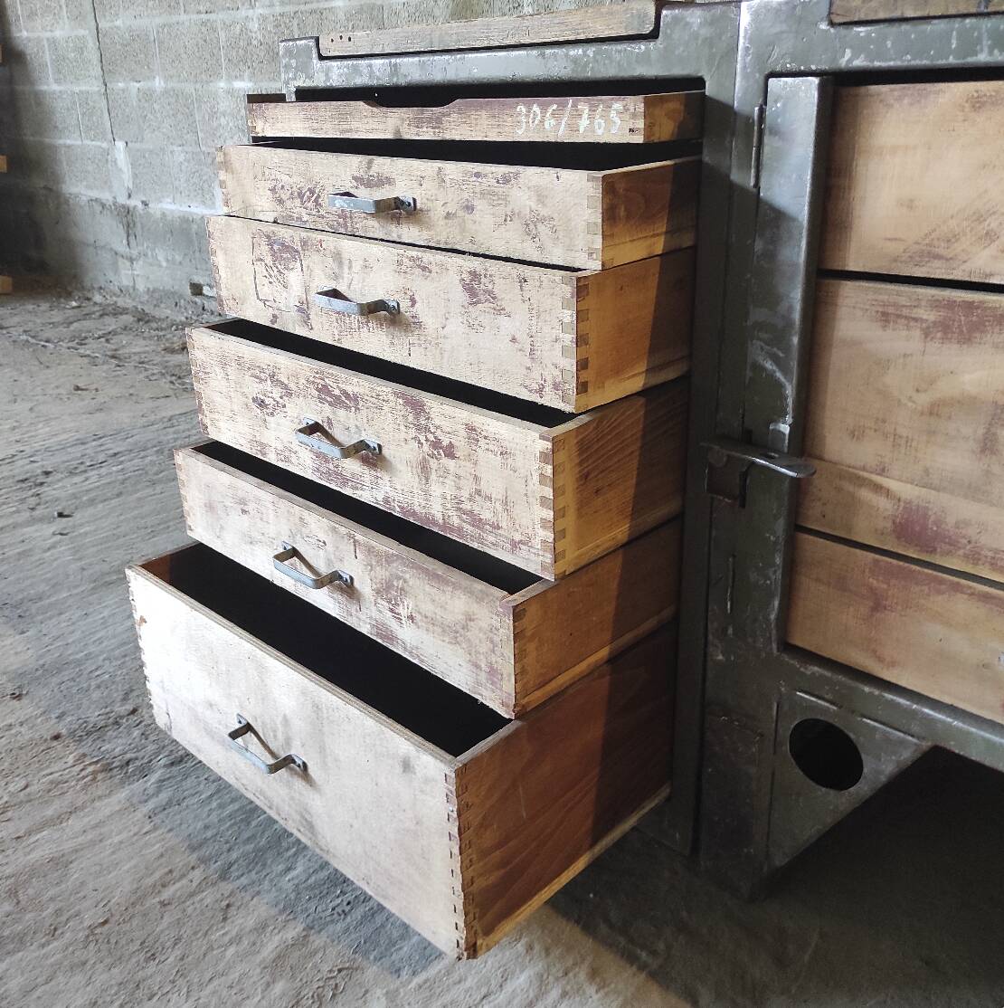 Opel Blitz Workbench Set | Vintage Military Table & Drawer Unit