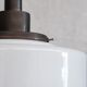 Patinated Brass and Opaline Glass Stepped Pendant Light