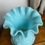 Blue opaline glass vase