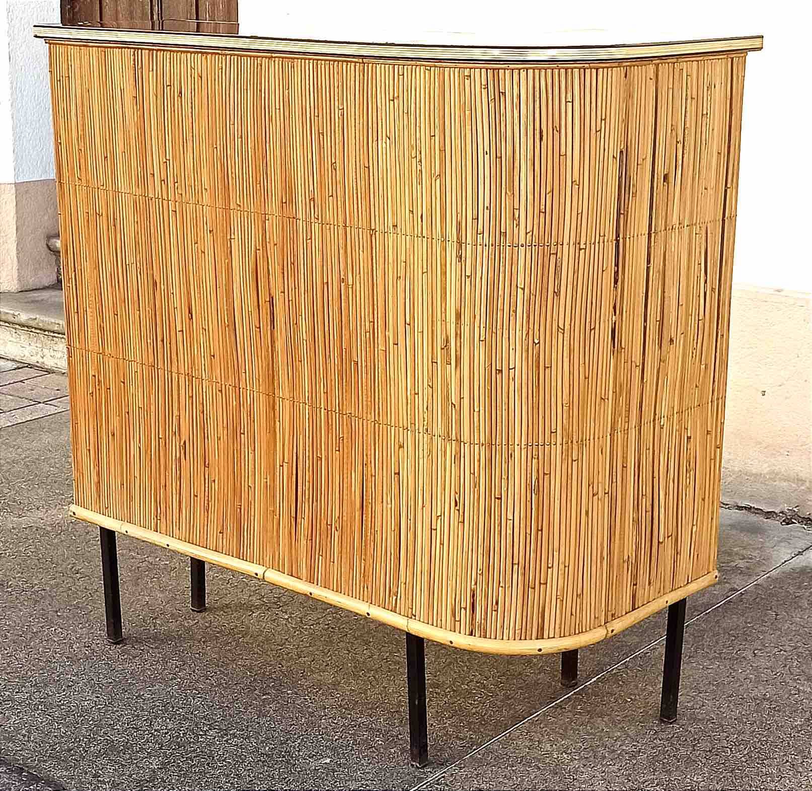 1950s wicker bar, height 108.5 cm