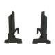 Pair of modernist chenets in cast iron and iron