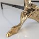 Pair of sculptural brutalist bronze fireplace andirons, 1970s