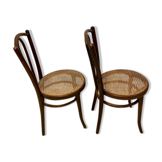 2 chaises bistrot cannées