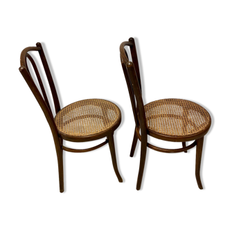 2 caned bistro chairs