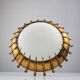 Forged nail sun lamp, gold leaf and glass, France, 1950s
