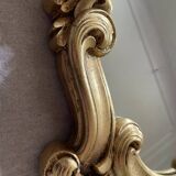 Golden resin rock mirror  42x68cm