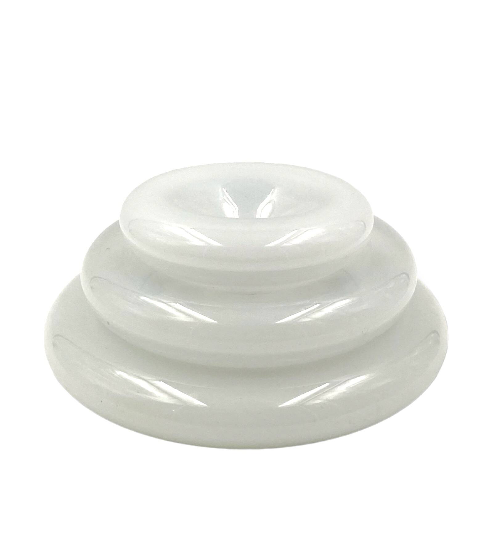 "Pomeri" cloudy crystal centerpiece / vide poche, Eleonore Peduzzi Riva, Vistosi Murano Italy, 1972