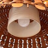 70s woven wicker pendant light