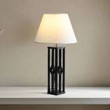 Rattan Table Lamp Black Lacquered