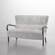 Canapé deux places Guglielmo Ulrich en tissu gris argenté. Italie, années 1950.