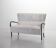 Guglielmo Ulrich Two Seat Sofa in Grey Silver Fabric. Italy, 1950s