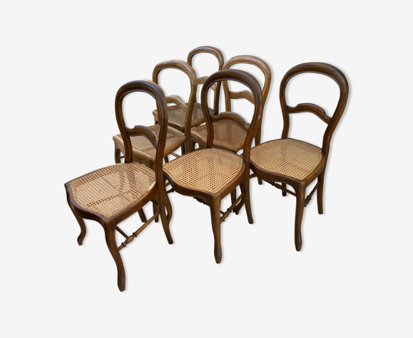 6 chaises cannées Louis Philippe | Selency