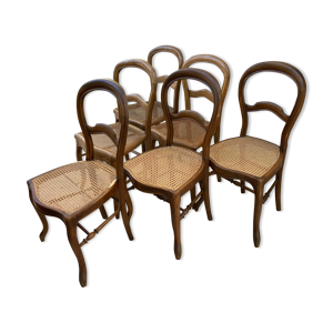 6 chaises cannées louis - philippe