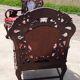 Lot de 2 chaises asiatiques chinoises vintage en palissandre sculpté avec marbre