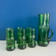 Service a eau carafe et verre vert vintage