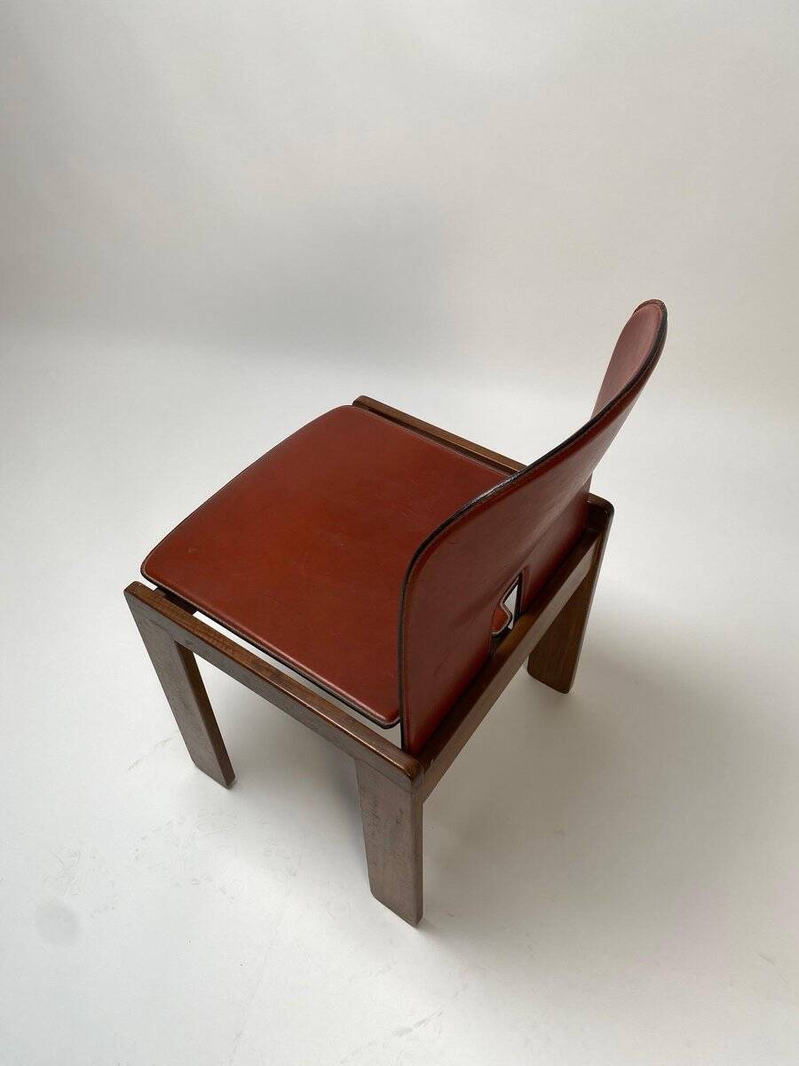 Set of Leather 121 Chairs by Afra & Tobia Scarpa for Cassina, 1967