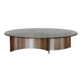 Coffee table smoked glass 70's