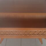 Vintage wood and rattan chest of drawers