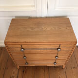 Art deco chest of drawers in light oak
